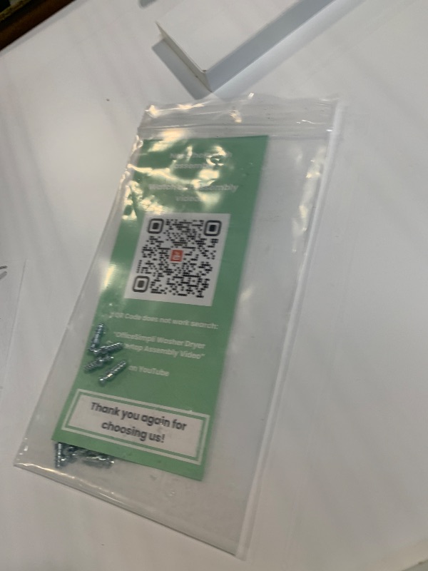 Photo 1 of ** USED** OfficeSimpli Washer Dryer Countertop, Made in USA, Non-Slip Pads, Easy Clean, Laundry Room Essentials and Decor, Washer Dryer Wood Top for Organization (Glacier White, Standard (27.5" x 54"))