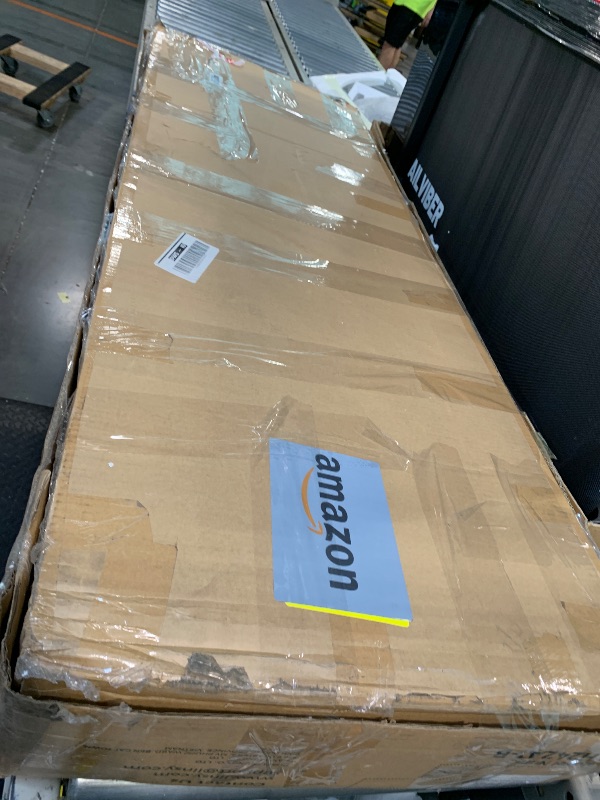 Photo 1 of ** NEW** LINSY Solid Wood Bed Frame, Full Bed Frames Wooden Platform Frame with Headboard and Slat Bases, Boho Bedframe No Box Spring Needed, Easy Assembly, Rustic Pine