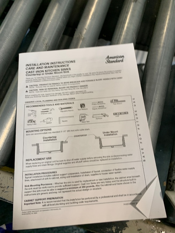 Photo 1 of ** NEW** Quince 33 x 22 Single Bowl Cast Iron Kitchen Sink- 3 Holes