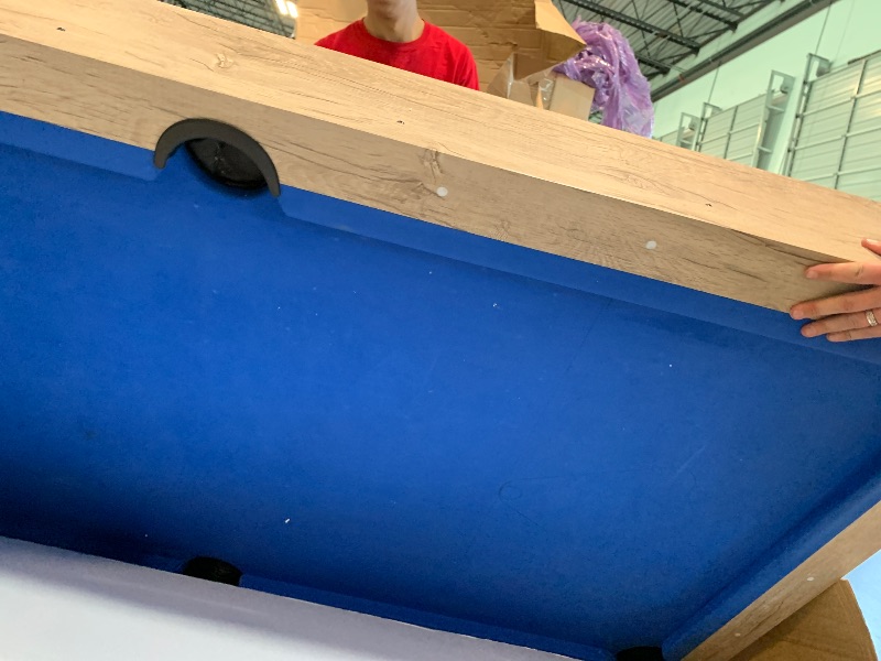 Photo 1 of ** USED** American Legend Kirkwood 90” Billiard Table with Rustic Finish, K-Shaped Legs and Black Cloth, Brown