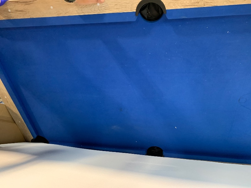 Photo 1 of ** USED** American Legend Kirkwood 90” Billiard Table with Rustic Finish, K-Shaped Legs and Black Cloth, Brown