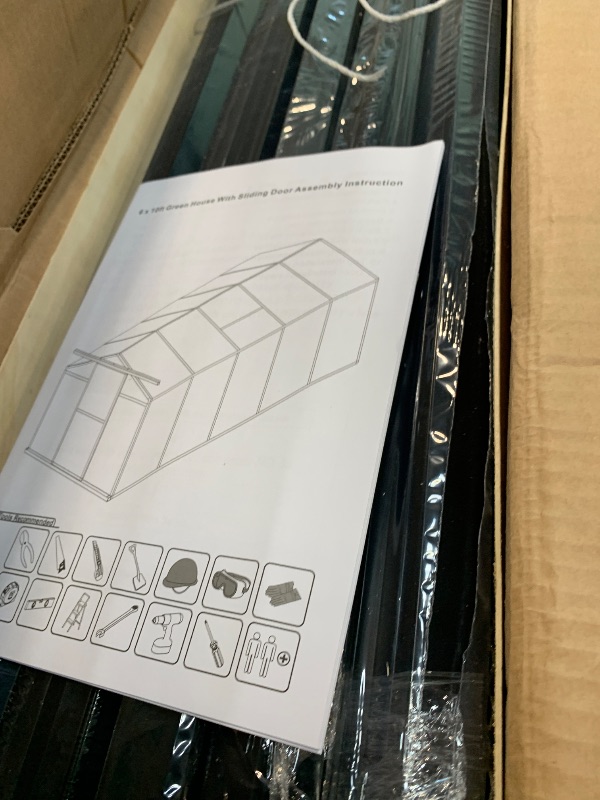 Photo 1 of ** NEW / SET BOX 2 Greenhouse, 6x10 ft Greenhouse for Outdoors, Walk-in Green House with Ground Nails and Vent Windows, Sliding Lockable Door, Polycarbonate Green House for Outside Garden Backyard, Quick Setup, Black