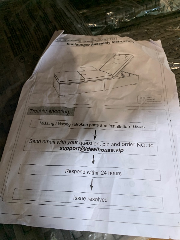 Photo 1 of ** USED** Chaise Lounge Chair Outdoor Set of 2, Wicker Patio Pool Lounge Chairs Set, Outdoor Lounge Chairs with Adjustable Backrest, Cushions and Storage Table, White