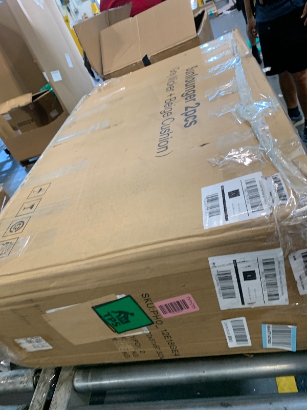 Photo 1 of ** USED** Chaise Lounge Chair Outdoor Set of 2, Wicker Patio Pool Lounge Chairs Set, Outdoor Lounge Chairs with Adjustable Backrest, Cushions and Storage Table, White