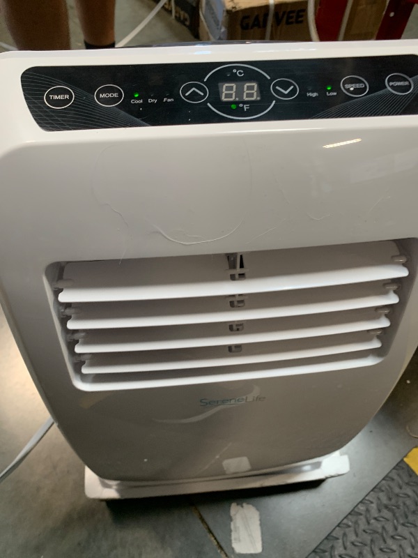 Photo 1 of ** USED / TESTED FUNCTIONAL / MISSING CONTROL **  SereneLife 3-in-1 Portable Air Conditioner with Built-in Dehumidifier Function,Fan Mode, Remote Control, Complete Window Mount Exhaust Kit