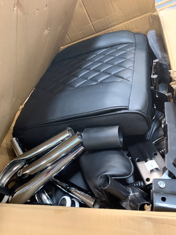 Photo 1 of ** VERY USED** COMHOMA Big and Tall Office Chair, High Back Leather Gaming Chair with Footrest, Executive Ergonomic Office Chair with Pocket Spring Lumbar Support and with Outward Fixed Soft Armrests