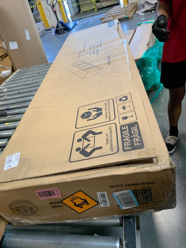 Photo 1 of ** NEW / OPEN FOR INSPECTION ** Henn&Hart Rectangular TV Stand for TV's up to 80" in White, TV Stands for the Living Room