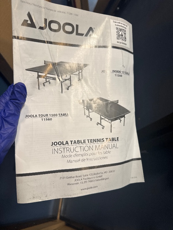 Photo 1 of ** USED/ TRUCK NEEDED FOR TRANSPORT ** JOOLA Inside Professional MDF Indoor Ping Pong Table with Quick Clamp Table Tennis Net and Post Set - 10 Minute Easy Assembly - Tournament Quality - Foldable with Single Player Playback Mode