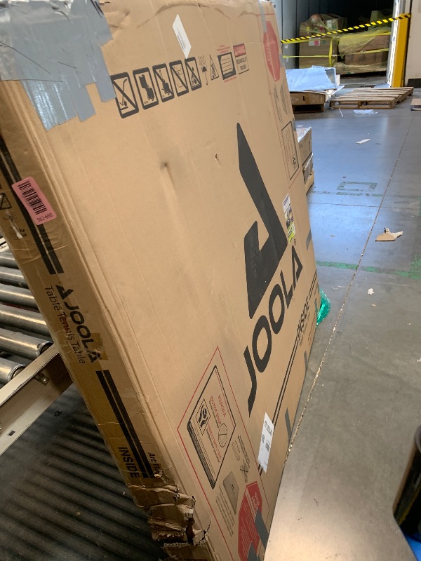 Photo 1 of ** USED/ TRUCK NEEDED FOR TRANSPORT ** JOOLA Inside Professional MDF Indoor Ping Pong Table with Quick Clamp Table Tennis Net and Post Set - 10 Minute Easy Assembly - Tournament Quality - Foldable with Single Player Playback Mode