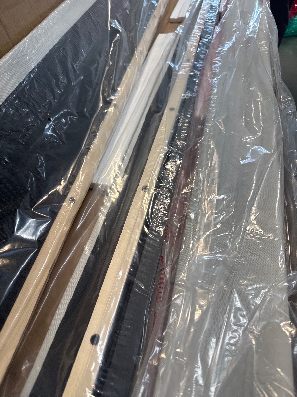 Photo 1 of ** NEW** Trundle Bed Twin, Queen Size Upholstered Platform Bed Frame, Pull Out Bed with Headboard, Wood Slat Support, for Bedroom, Living Room, Guest Room