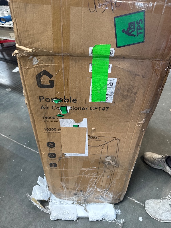 Photo 1 of ** VERY USED/ DAMAGE MINOR / TESTED FUNCTIONAL ** 14000 BTU Portable Air Conditioner Cools up to 750 Sq.Ft, 3 in-1 Quiet Portable AC Unit with Remote Control & Installation Kits for Large Room, 3 Speed, Auto Swing, 24H Timer