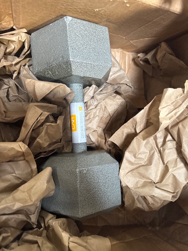 Photo 1 of ** USED** CAP Barbell 50 LB Cast Iron Hex Dumbbell Hand Weight - Pair | Grey