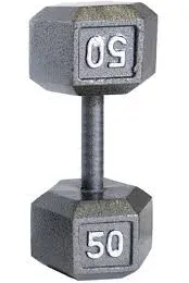 Photo 1 of ** USED** CAP Barbell 50 LB Cast Iron Hex Dumbbell Hand Weight - Pair | Grey