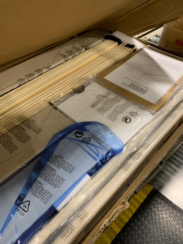 Photo 1 of ** NEW/ OPEN INSPECTION** Feonase Queen Size Bed Frame with Charging Station, Linen Upholstered Platform Bed Frame with Wingback Storage Headboard, Solid Wood Slats Support, No Box Spring Needed, Noise Free, Beige