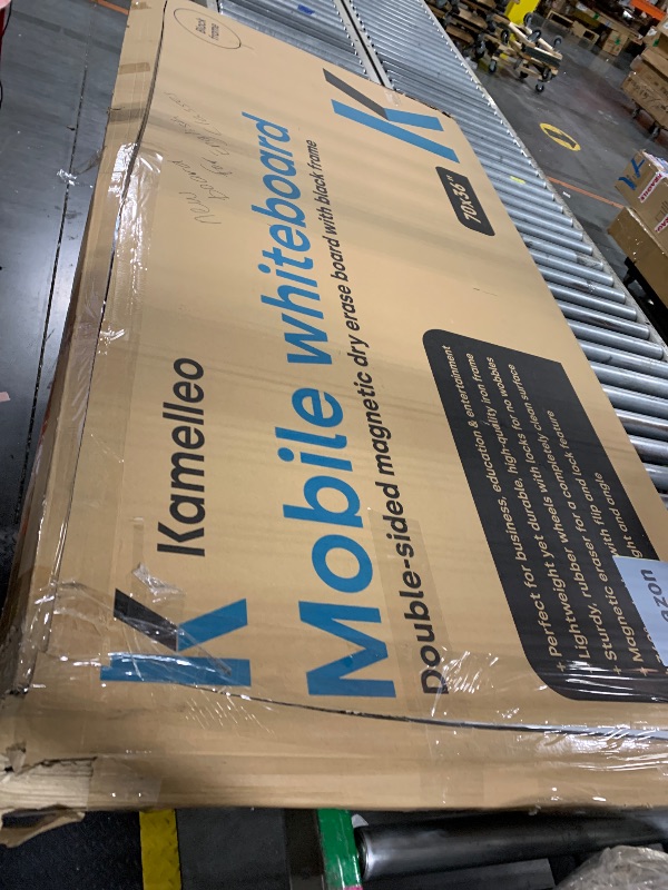 Photo 1 of ** USED/ DAMAGE MINOR** Rolling Dry Erase Board 70 x 36 - Large Portable Magnetic Whiteboard with Stand - Double Sided Easel Style Whiteboard with Wheels - Mobile Standing White Board for Office, Classroom & Home