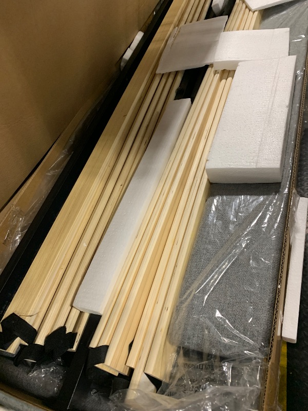 Photo 1 of ** USED** Novilla Full Size Bed Frame Upholstered Platform Bed Frame with Adjustable Headboard, Strong Weight Capacity, Noise-Free, No Box Spring Needed, Easy Assembly, Gray