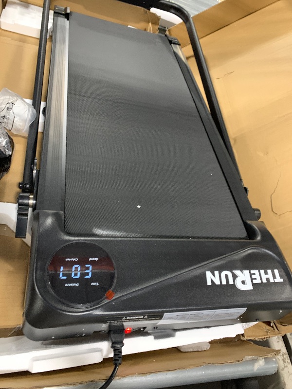 Photo 1 of ** USED / TESTED FUNCTIONAL**  AoraPulse Portable Foldable Treadmills for Home, Small Folding Treadmill for Home Office with 300 LBS Capacity, Walking Running Exercise Electric Compact Treadmill with LED Display