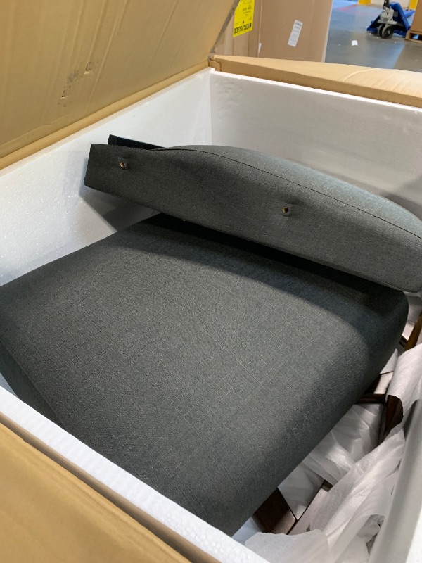 Photo 1 of ** USED/ MISSING SCREWS** Lexicon Helena 28.5" W Fabric Wood Arm Rocking Chair, Dark Gray