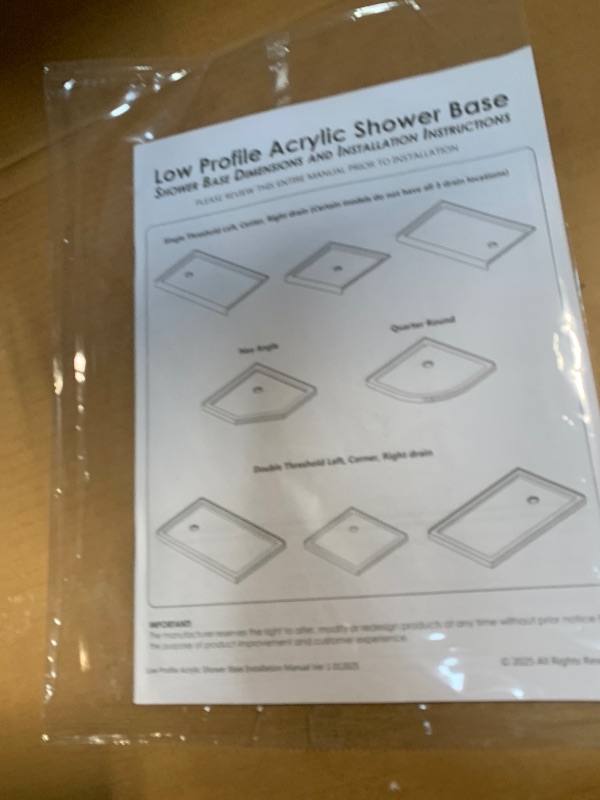Photo 1 of ** NEW ** DreamLine SlimLine 32 in. D x 42 in. W x 2 3/4 in. H Center Drain Single Threshold Shower Base in White, DLT-1132420