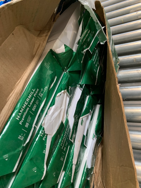 Photo 1 of ** USED / CHECK PHOTOS SOME REAMS ARE OPEN ** MHammermill Printer Paper, Premium Laser Print 24 lb, 8.5 x 11-10 Ream (5000 Sheets) - 98 Bright, Made in the USA, 104604C