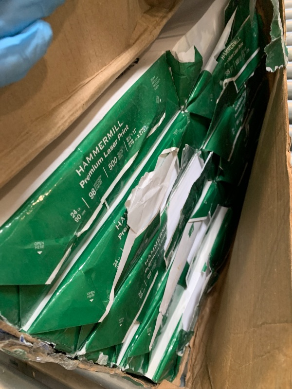 Photo 1 of ** USED / CHECK PHOTOS SOME REAMS ARE OPEN ** MHammermill Printer Paper, Premium Laser Print 24 lb, 8.5 x 11-10 Ream (5000 Sheets) - 98 Bright, Made in the USA, 104604C