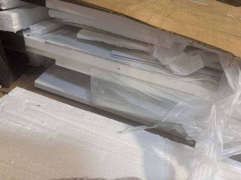 Photo 1 of ** VERY USED / DAMAGE** White Armoire Wardrobe Closet with Adjustable Storage Shelves and Drawers, Freestanding Wooden Wardrobe Cabinet Closet, Kids Bedroom Armoire with 3 Doors, Hanging Rod, Toy Storage for Kids' Room, Dorm