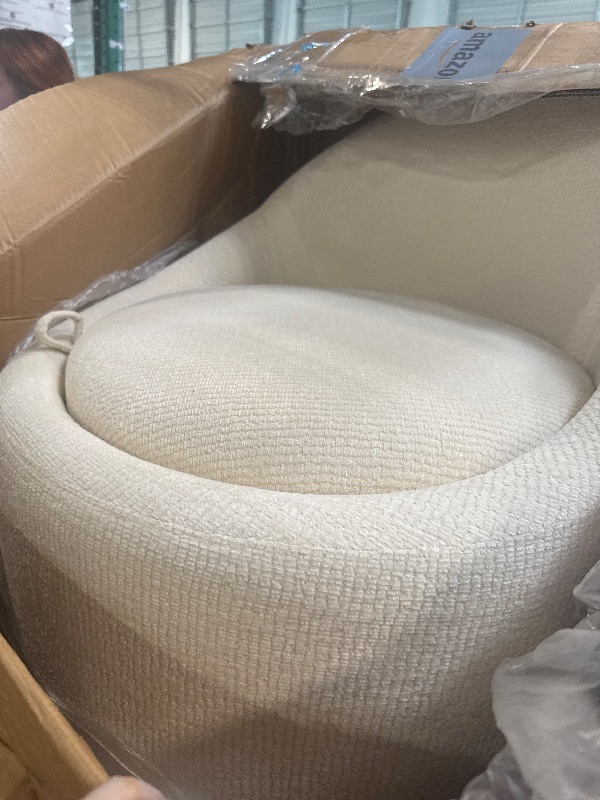 Photo 1 of ** NEW** COLAMY Swivel Accent Chair, 360° Swivel Chair with Hidden Storage, Modern Small Barrel Swivel Armchair for Living Room/Bedroom, Beige