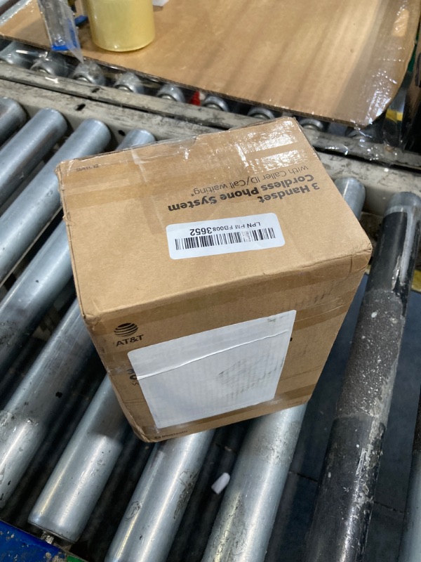 Photo 1 of ***MISSING POWER CORDS AND BATTERY COVERS*** AT&T EL51303 3 Handset DECT 6.0 Cordless Home Phone Full-Duplex Handset Speakerphone,Backlit Display, Lighted Keypad,Caller ID/Call Waiting,Phonebook, Eco Mode,Voicemail Key,Quiet Mode,Intercom,Silver