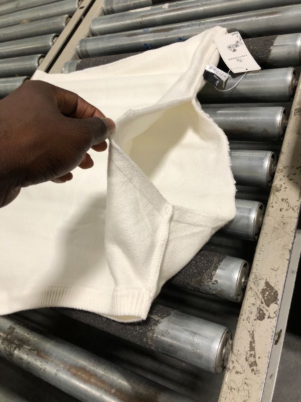 Photo 1 of ***RIP***LILLUSORY Womens Summer Fashion Off The Shoulder Sweaters Vacation Trendy Going Out Tops Lightweight Knit Pullover 2025 White M