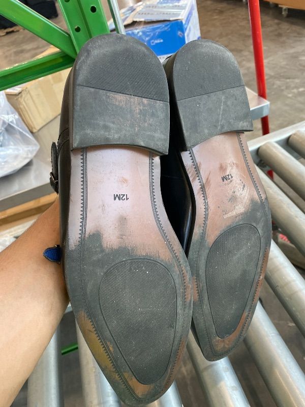 Photo 1 of *Major Damaged*Bruno Marc Men's Dress Loafer Shoes Monk Strap Slip On Loafers,Size 12,Black,HUTCHINGSON_2