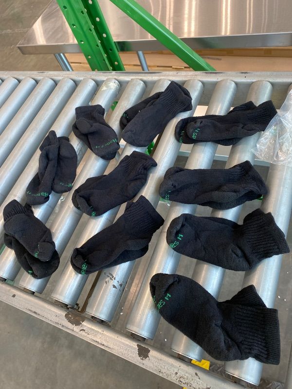 Photo 1 of *Missing Parts*Hanes Boys Socks, Double Tough Cushioned Ankle And No Show, 11-pair Packs Athletic-socks, Ankle - Black - 11 Pack, Medium US