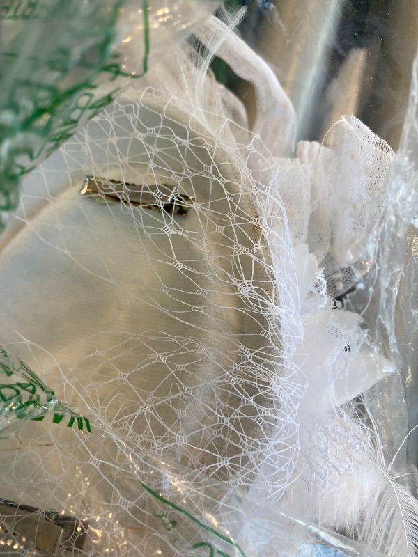 Photo 1 of *Minor Damaged - Check clerk notes*
Geyoga 20s 50s Tea Party Hat Clip and Gloves Set Fascinator Hat for Women Funeral Pillbox Cocktail Clip with Veil(White)