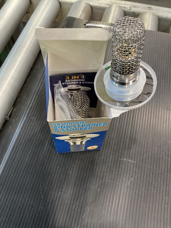 Photo 1 of 2PCS Bathroom Sink Stopper Strainer, Pop-Up Bathroom Sink Drain Strainer with Removable Stainless Steel Hair Catcher Basket, Universal Fit for US Bathroom Sinks, Bathtubs, Showers & Floor Drains