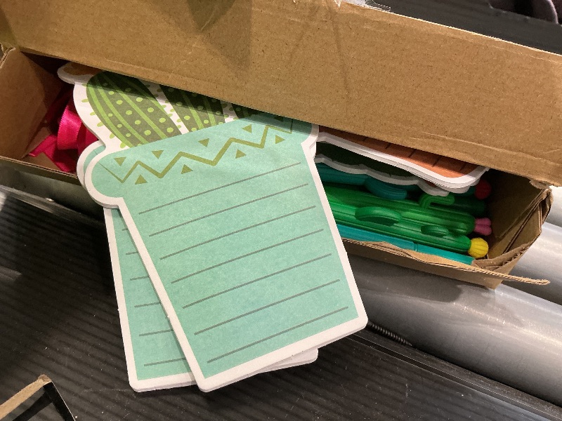 Photo 1 of 24 Pcs Cactus Sticky Notes with Cactus Pen Sets Cute Notepads Gifts Cacti Notepads Succulent Pen Self Adhesive Note Pads for Xmas School Supply