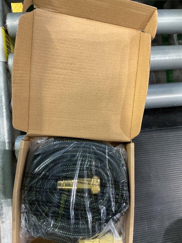 Photo 1 of 10FT Lightweight Flexible Garden Hose,Non-Slip Handles,Non-kink Hose,Solid Brass Fitting for Boats, RV Water Hose,Marine Washdown,Lawn,Garden,Leakproof TPE Hose (GreenBlack, 10 FT)