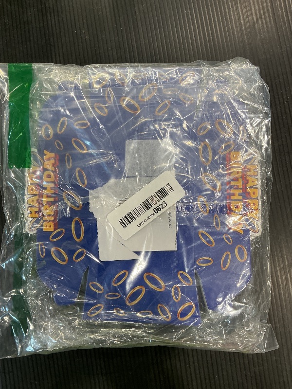 Photo 1 of 25Pcs Blue and Golden Rings Disposable Paper Food Trays for Video Game Theme Birthday Party Supplies Baby Shower Decorations