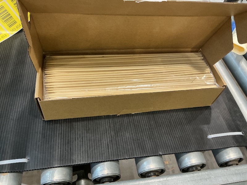 Photo 1 of 300 Pcs 12 inch Natural Bamboo Skewers, ?=4mm, PEOUWNES Food Sticks for Appetiser, BBQ, Fruit?Cocktail, Grilling Kebabs, Bouquet, Chocolate Fountain, Corn Dog, Kitchen, Barbecue, Crafting and Party
