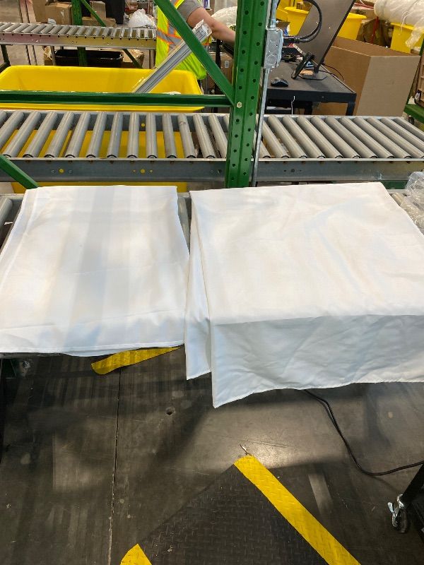 Photo 1 of **HAS SMALL STAIN*** Hiasan 2 Pieces White Rectangle Tablecloth - Waterproof and Spillproof Restaurant Washable Polyester Table Cloth for Dining Room, 52 x 70 Inch