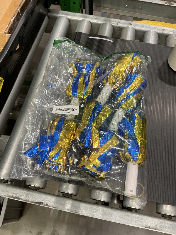 Photo 1 of 4Pcs Metallic Cheerleading Pom Poms, Creatiee 2 Pair Cheerleader Cheering Squad Pompoms for School Sports Dance Games Team Spirit Cheer (Blue-Gold)