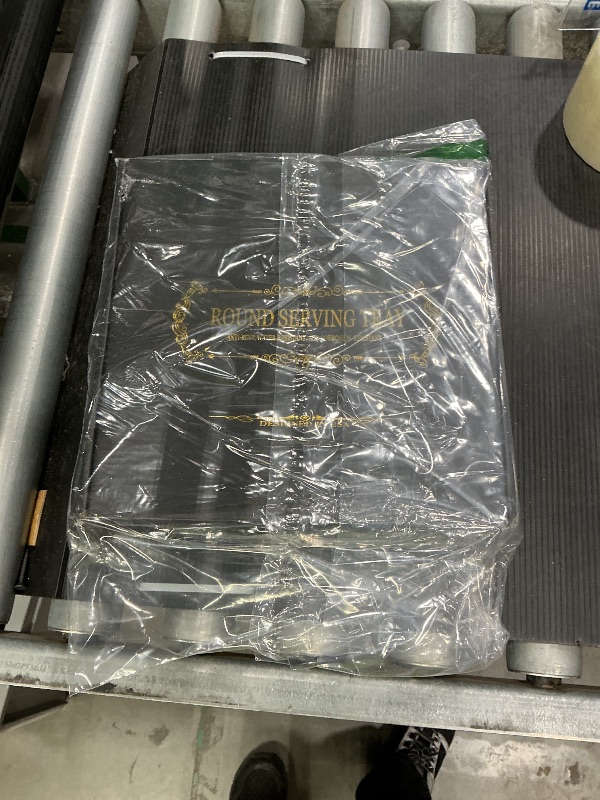 Photo 1 of 10" Small Gold and White Tray, Lightweight Metal Round Vanity Tray for Bathroom, Candle Holder for Living Room Decor