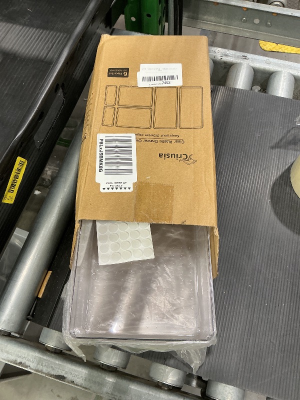 Photo 1 of 6 Pack Large Clear Plastic Drawer Organizer Trays, Acrylic Kitchen Drawer Organization and Storage Dividers, Non-Slip Storage Bins for Makeup, Kitchen Utensils, Bathroom, Jewelries and Office Desk