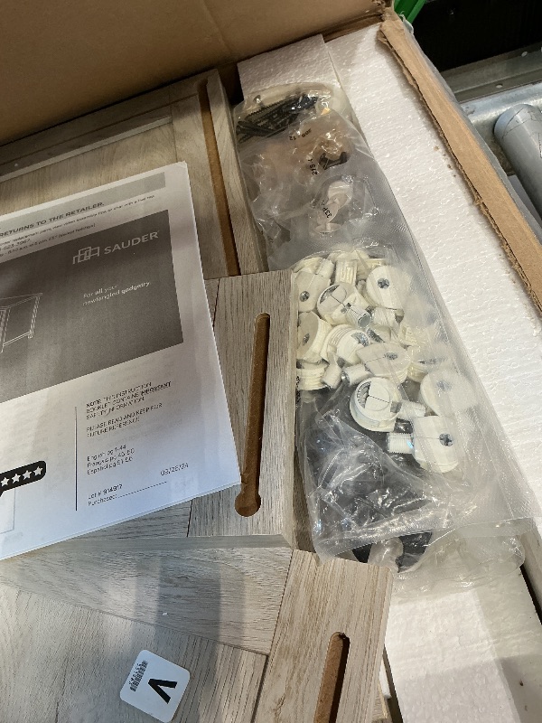 Photo 1 of *Partial Set, Box 1 of 2*
Sauder Costa L-Shaped Desk, Chalked Chestnut, Home Office with Storage & Keyboard Tray