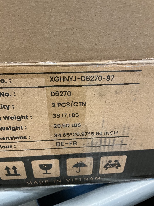 Photo 1 of *Partial Set - Check clerk notes*
COLAMY Wooden Dining Chairs Set of 6, Modern Upholstered Fabric Dining Room Chair, Farmhouse Kitchen Side Chairs with Foot Pegs, Beige