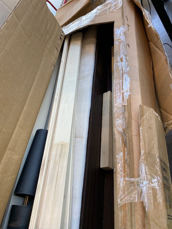 Photo 1 of *Major Damage* DWVO King Size Bed Frame with Storage Upholstered Velvet Headboard, LED Lights, Outlet & USB Ports, No Box Spring Needed, Easy Assembly (Beige)