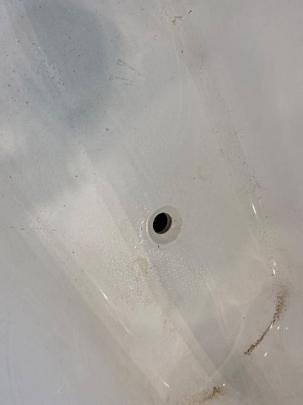 Photo 1 of *Major Damaged*WOODBRIDGE 59"Freestanding White Acylic Soaking Bathtub with Brushed Gold Drain and Overflow,BTA1516 -BG-Drain &O