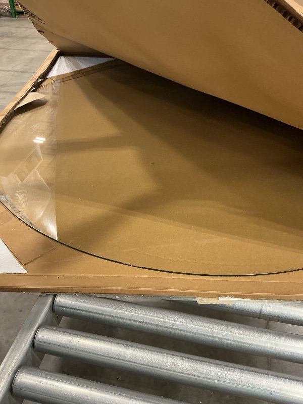 Photo 1 of ***SEE CLERK COMMENTS*** 55" x 55" Round Tempered Glass Chair Mat for Carpet & Hardwood, Heavy-Duty Glass Floor Mat for Office Chair, Durable Glass Desk Mat for Home and Office