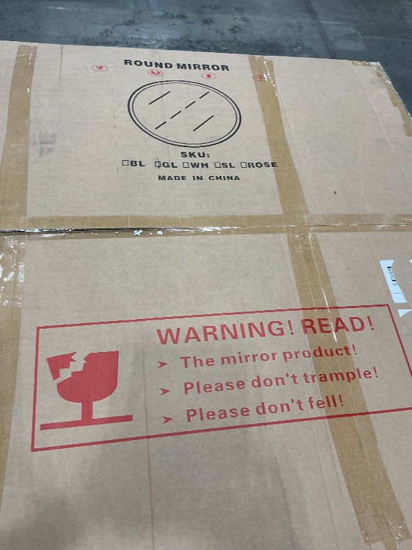 Photo 1 of 48 Inch Round Bathroom Mirror - Wall Mounted Circle Mirror with Metal Frame, Modern Mirror Suitable for Bathroom, Vanity, Entryway, Living Room, Wall Decor,Gold