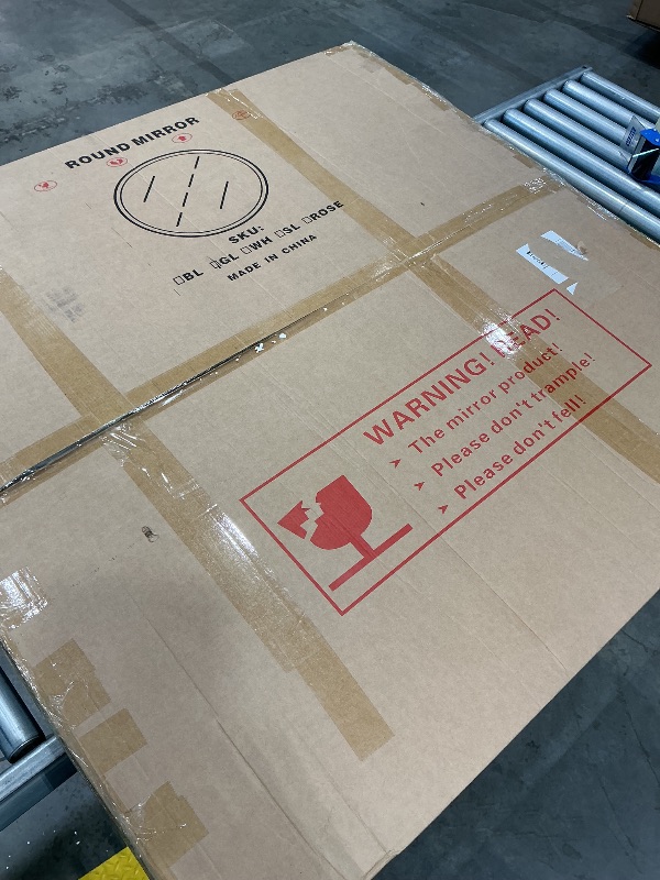 Photo 1 of 48 Inch Round Bathroom Mirror - Wall Mounted Circle Mirror with Metal Frame, Modern Mirror Suitable for Bathroom, Vanity, Entryway, Living Room, Wall Decor,Gold