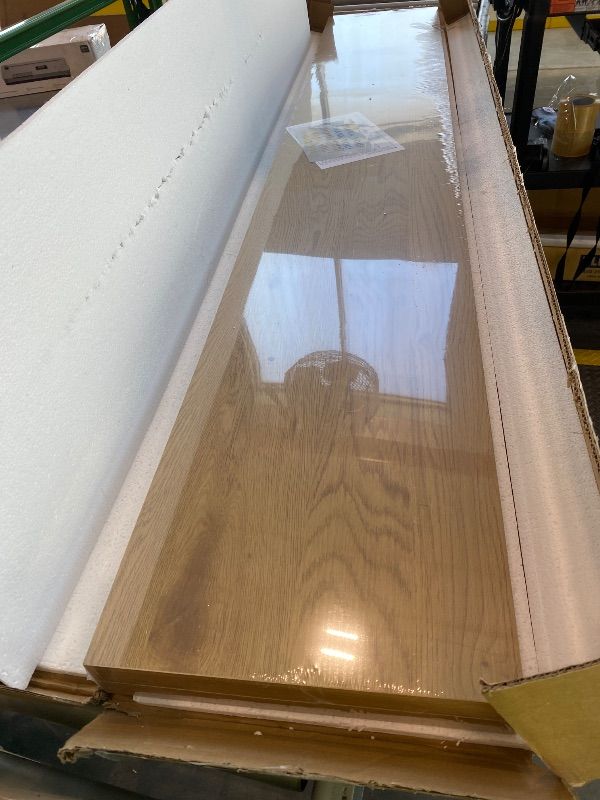Photo 1 of *Minor Damaged* Venusmiles Floating Shelves for Wall, 72 Inch Wide x 12 Inch Deep Floating Shelves, Long Wood Floating Wall Shelf Shelves for Living Room Bathroom Bedroom Kitchen Home - (Oak, 72" W x 12" D x 2" H)