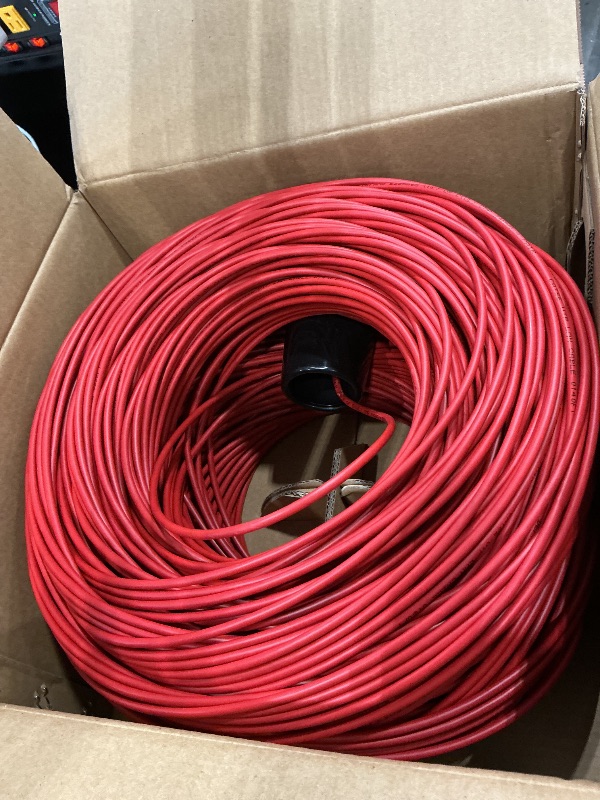 Photo 1 of 1000ft Red Cat5e Plenum UTP Solid Copper 24AWG 350MHz High Speed LAN Network Ethernet Wire Internet Patch Cable UL ETL CMP